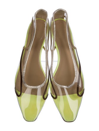 Maryam Nassir Zadeh PVC Leather Trim Embellishment Slingback Pumps