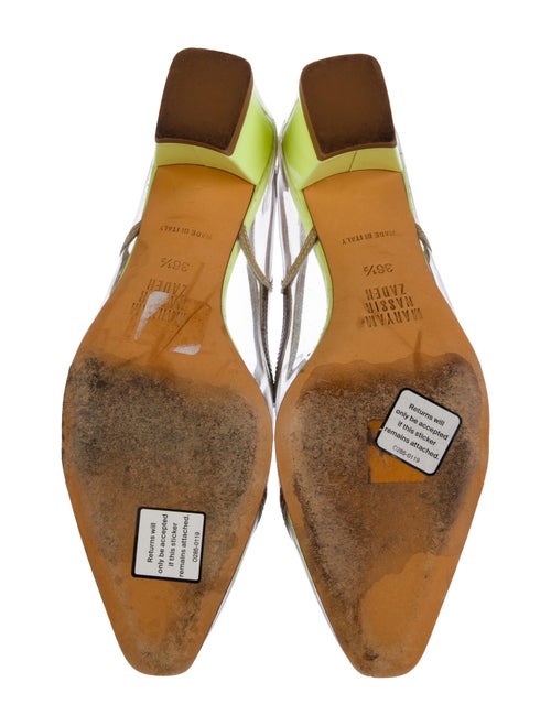 Maryam Nassir Zadeh PVC Leather Trim Embellishment Slingback Pumps