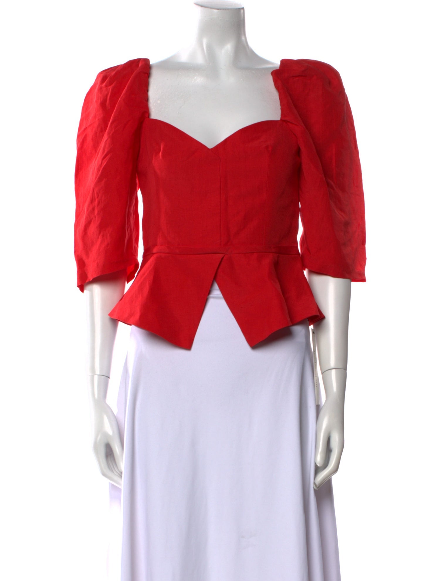 Maryam Nassir Zadeh Linen Square Neckline Crop Top