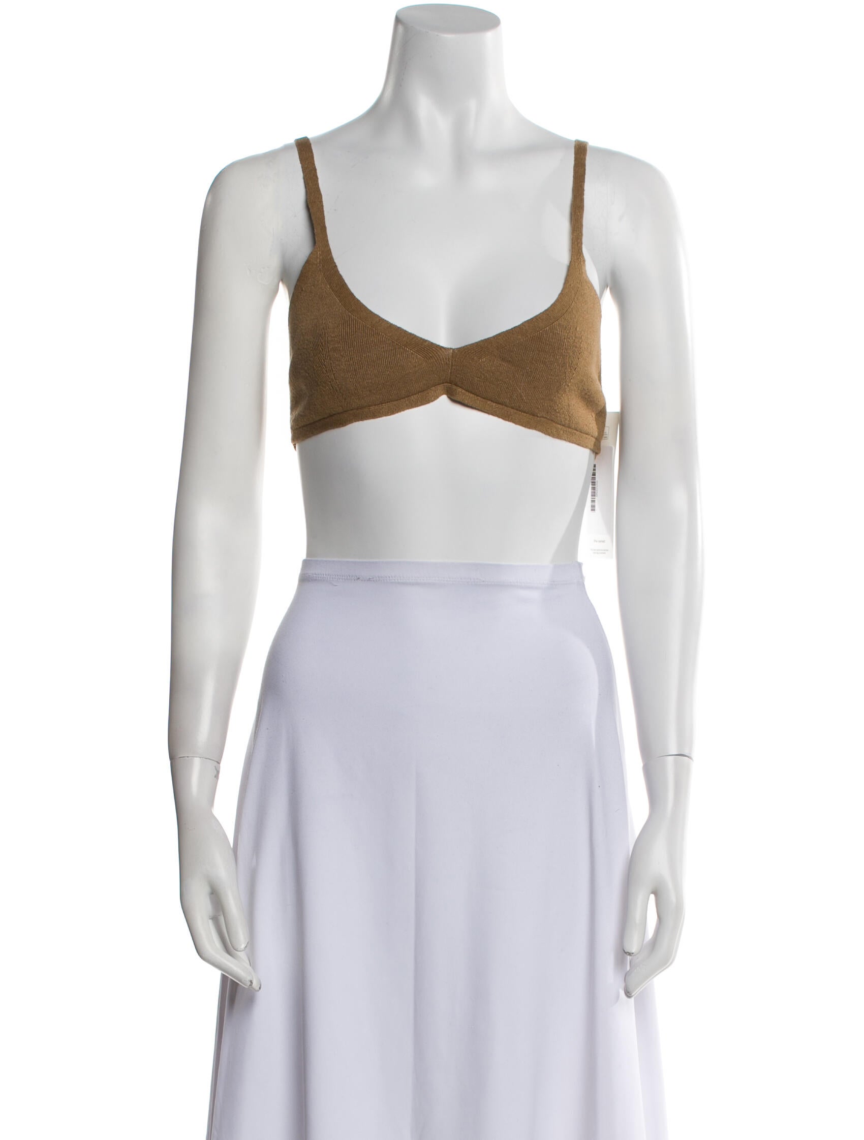 Maryam Nassir Zadeh Linen V-Neck Crop Top