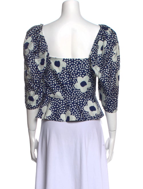 Maryam Nassir Zadeh Silk Polka Dot Print Crop Top