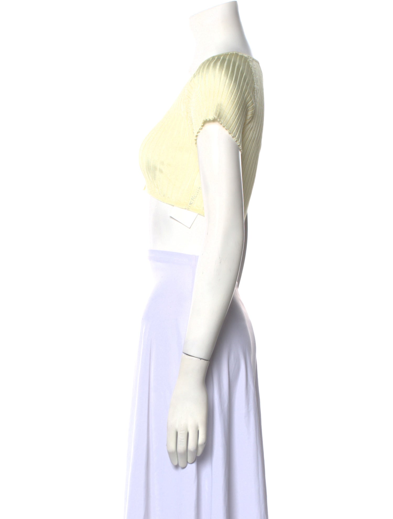 Maryam Nassir Zadeh Scoop Neck Short Sleeve Crop Top