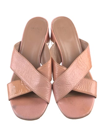 Maryam Nassir Zadeh Patent Leather Printed Slides