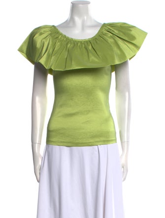 Maryam Nassir Zadeh Scoop Neck Short Sleeve Top