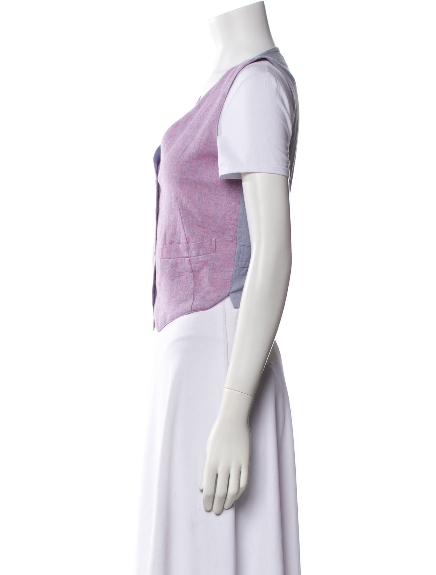 Maryam Nassir Zadeh Linen V-Neck Crop Top