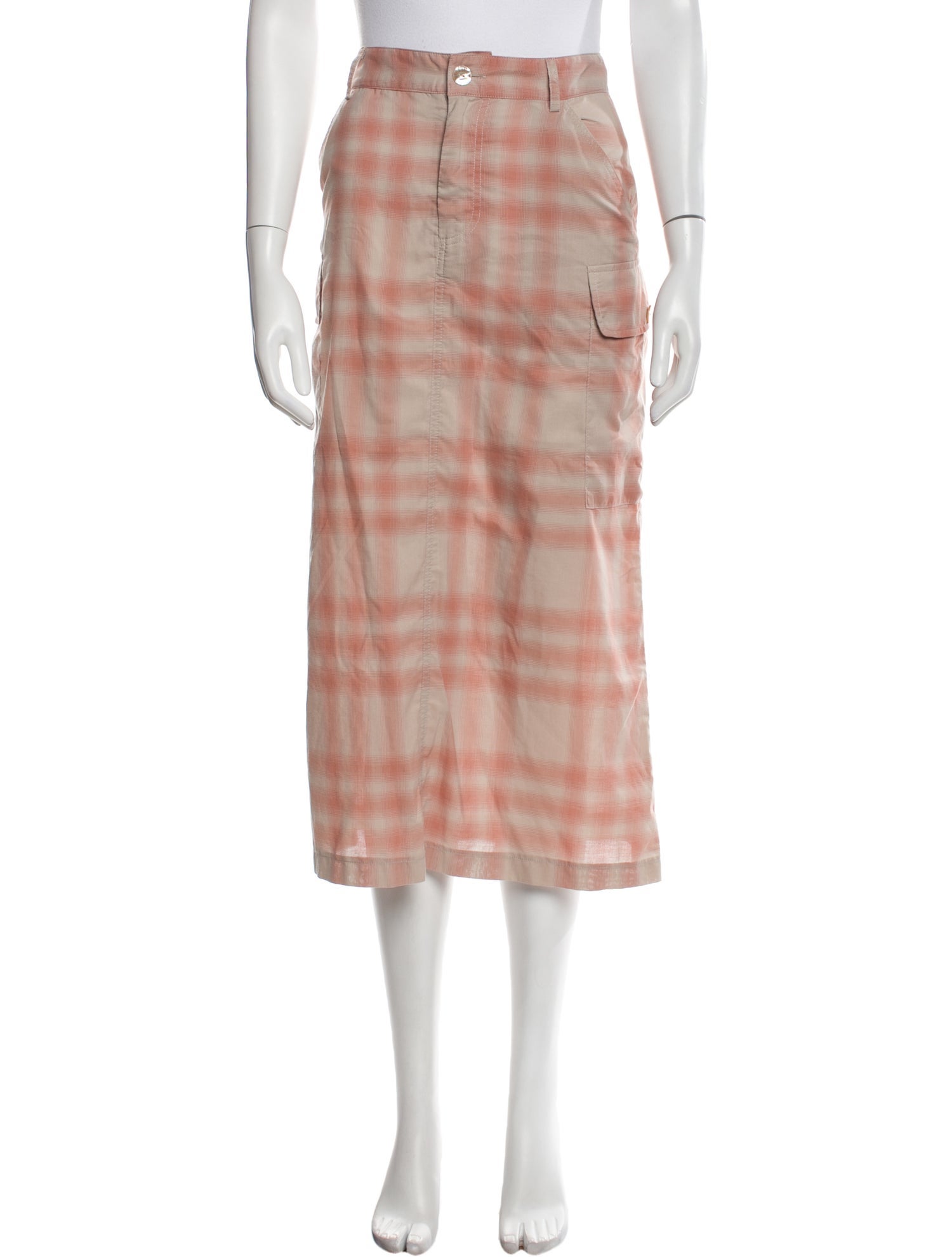 Maryam Nassir Zadeh Plaid Print Midi Length Skirt