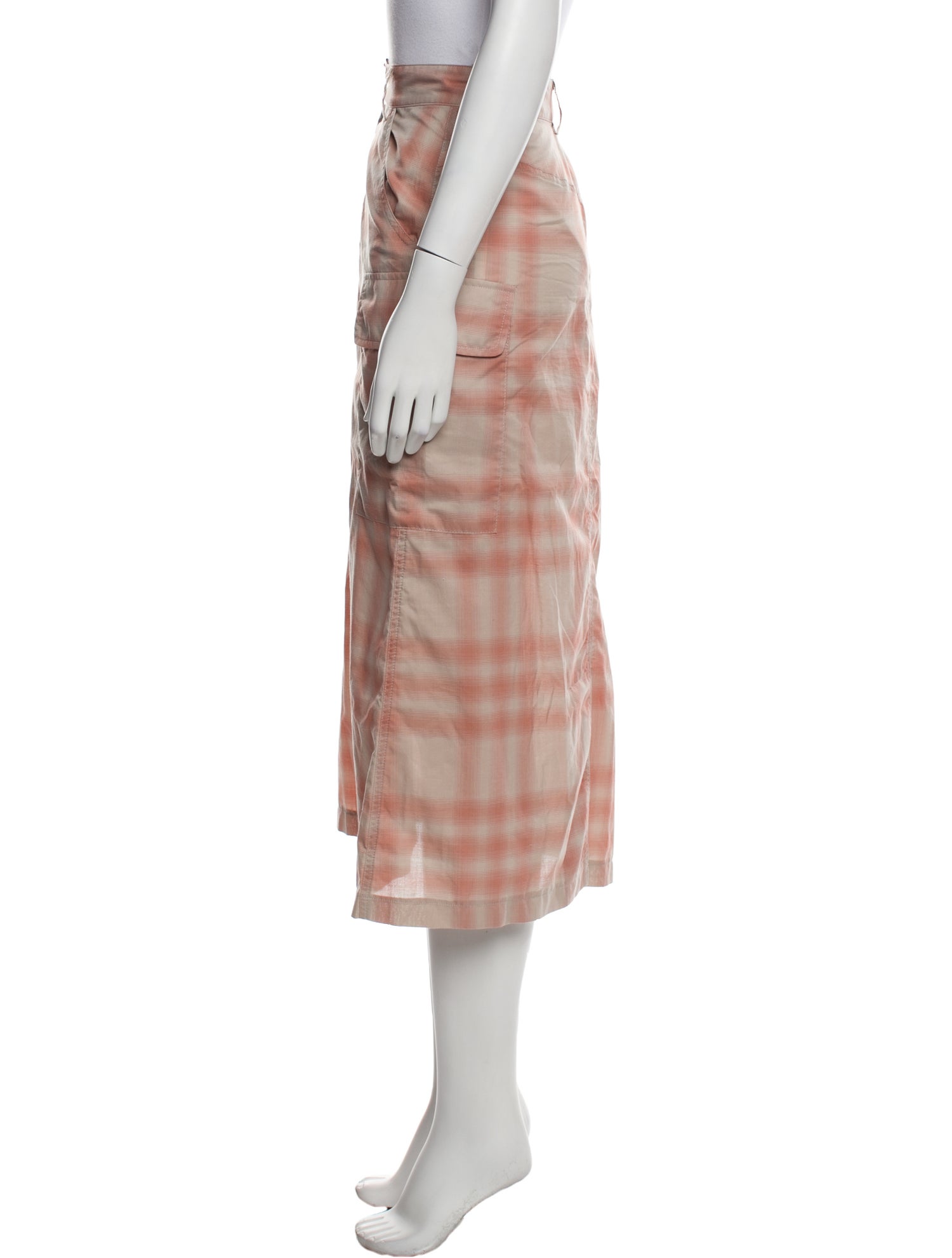 Maryam Nassir Zadeh Plaid Print Midi Length Skirt