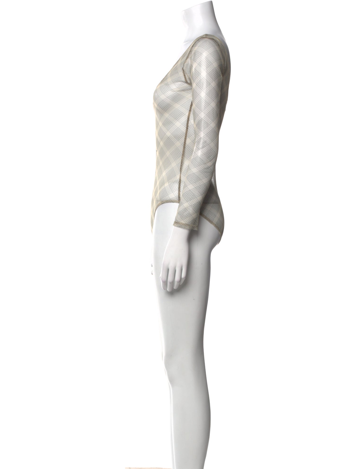 Maryam Nassir Zadeh Scoop Neck Long Sleeve Bodysuit