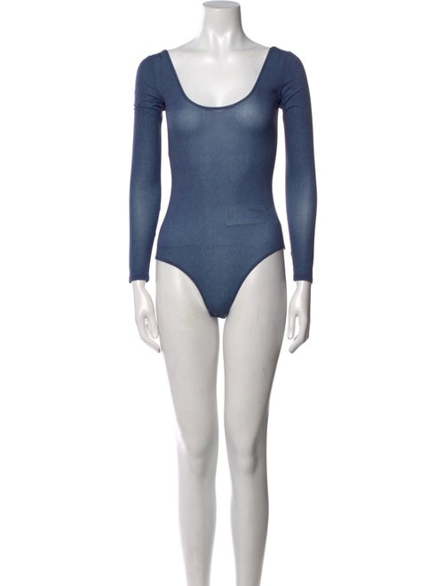 Maryam Nassir Zadeh Scoop Neck Long Sleeve Bodysuit