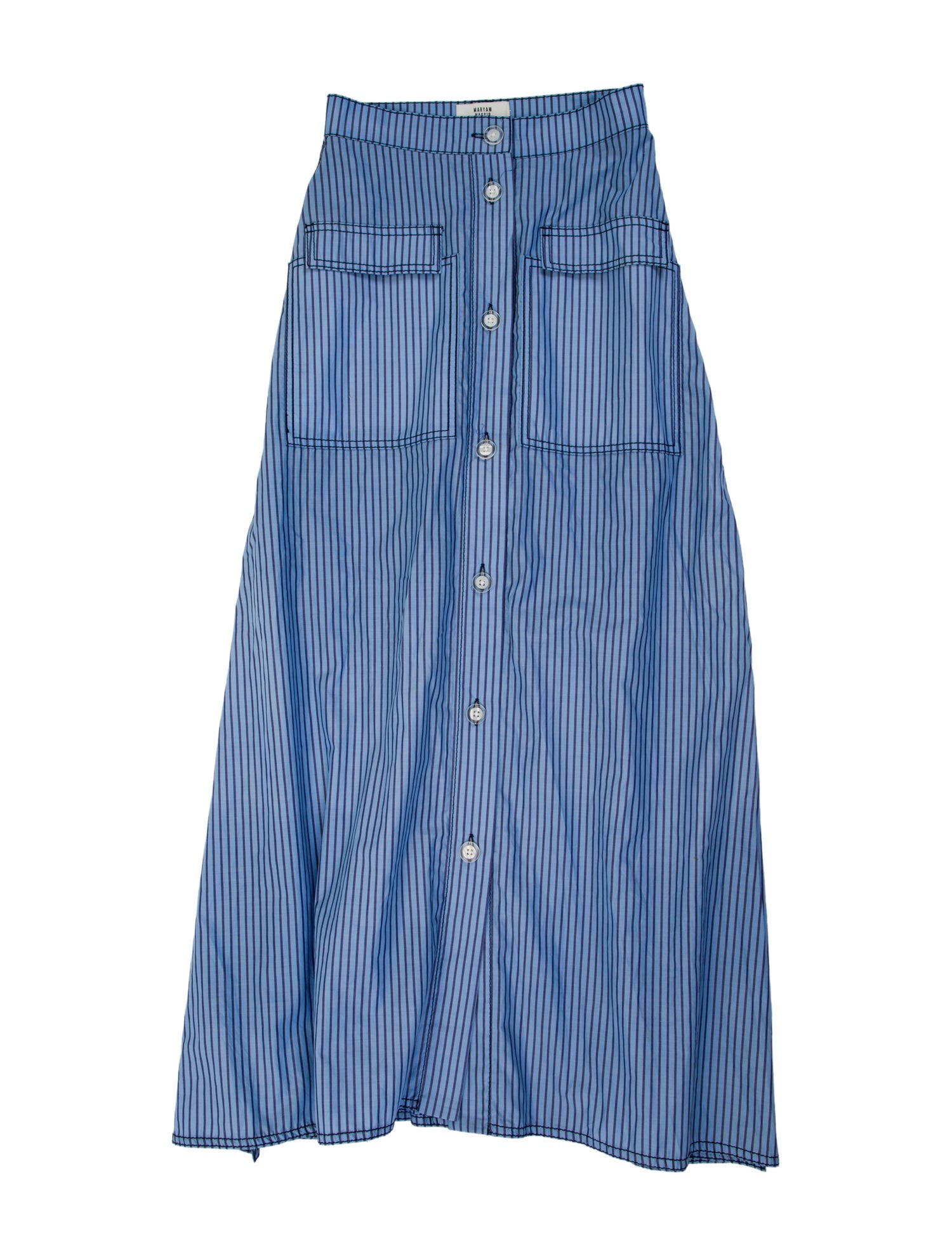 Maryam Nassir Zadeh Striped Midi Length Skirt