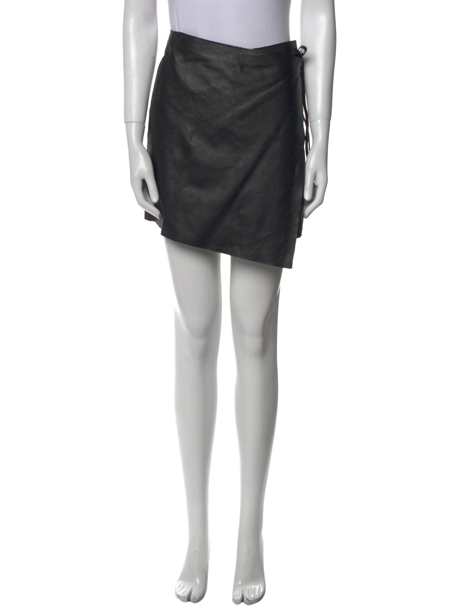 Maryam Nassir Zadeh Lamb Leather Mini Skirt