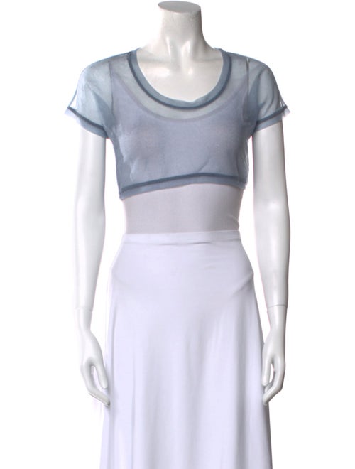 Maryam Nassir Zadeh Scoop Neck Short Sleeve Crop Top