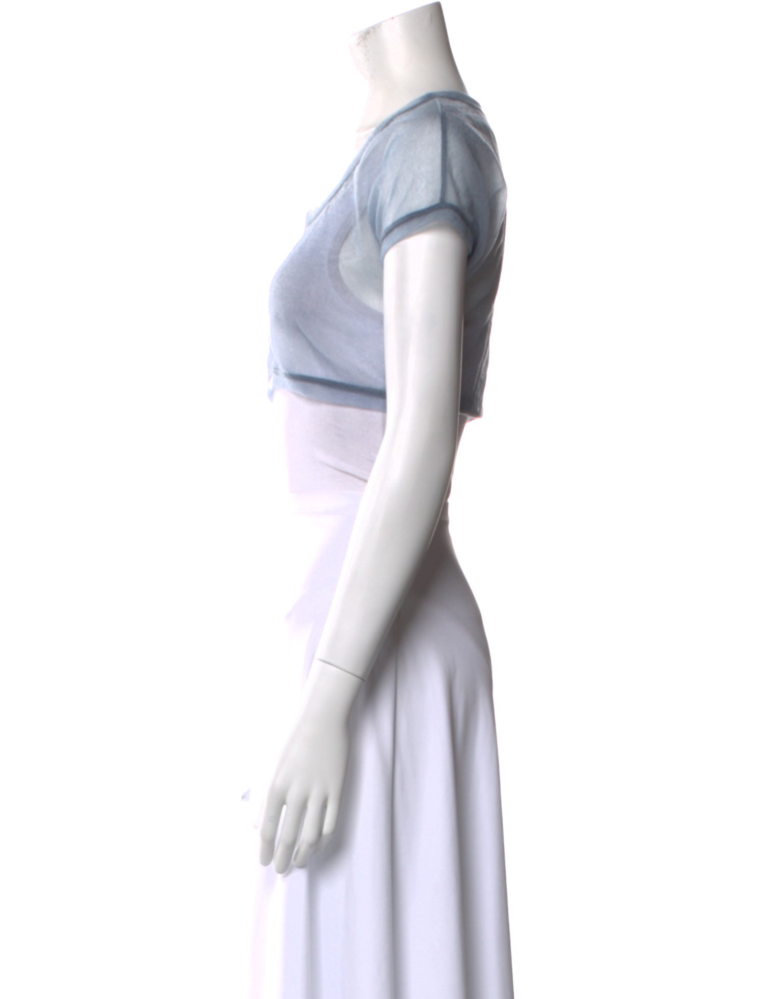 Maryam Nassir Zadeh Scoop Neck Short Sleeve Crop Top