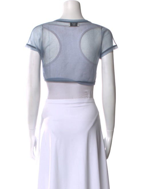 Maryam Nassir Zadeh Scoop Neck Short Sleeve Crop Top