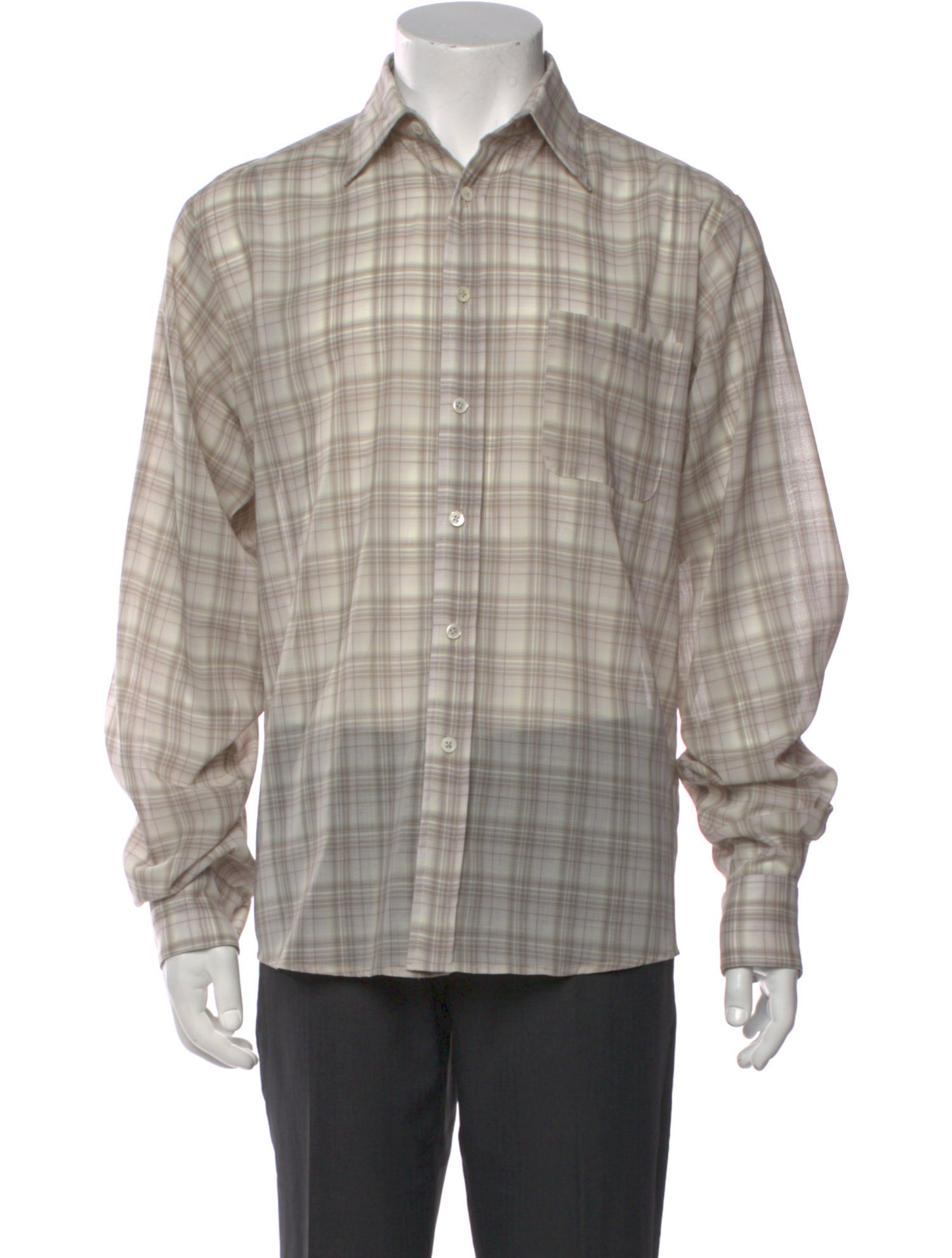 Maryam Nassir Zadeh Plaid Print Long Sleeve Dress Shirt