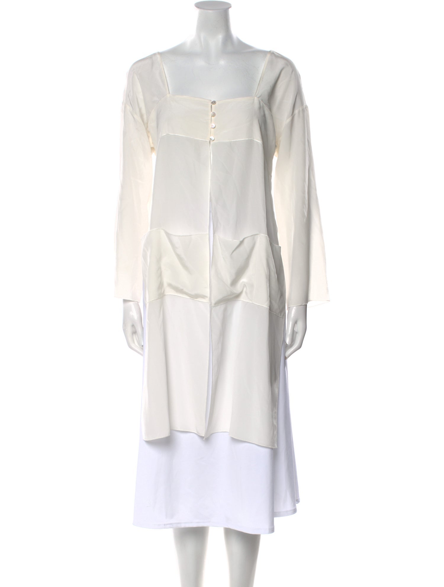 Maryam Nassir Zadeh Silk Square Neckline Tunic