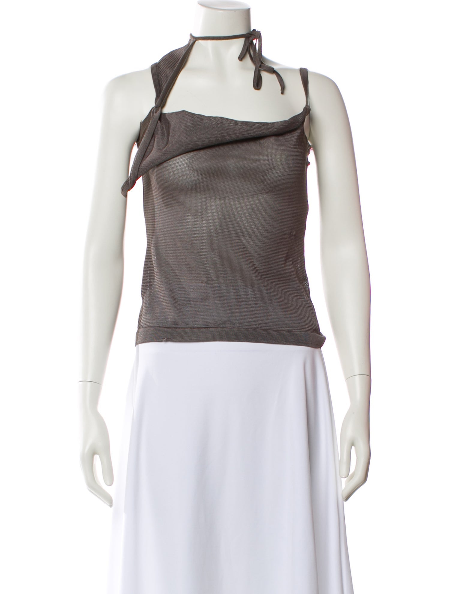 Maryam Nassir Zadeh One-Shoulder Sleeveless Crop Top