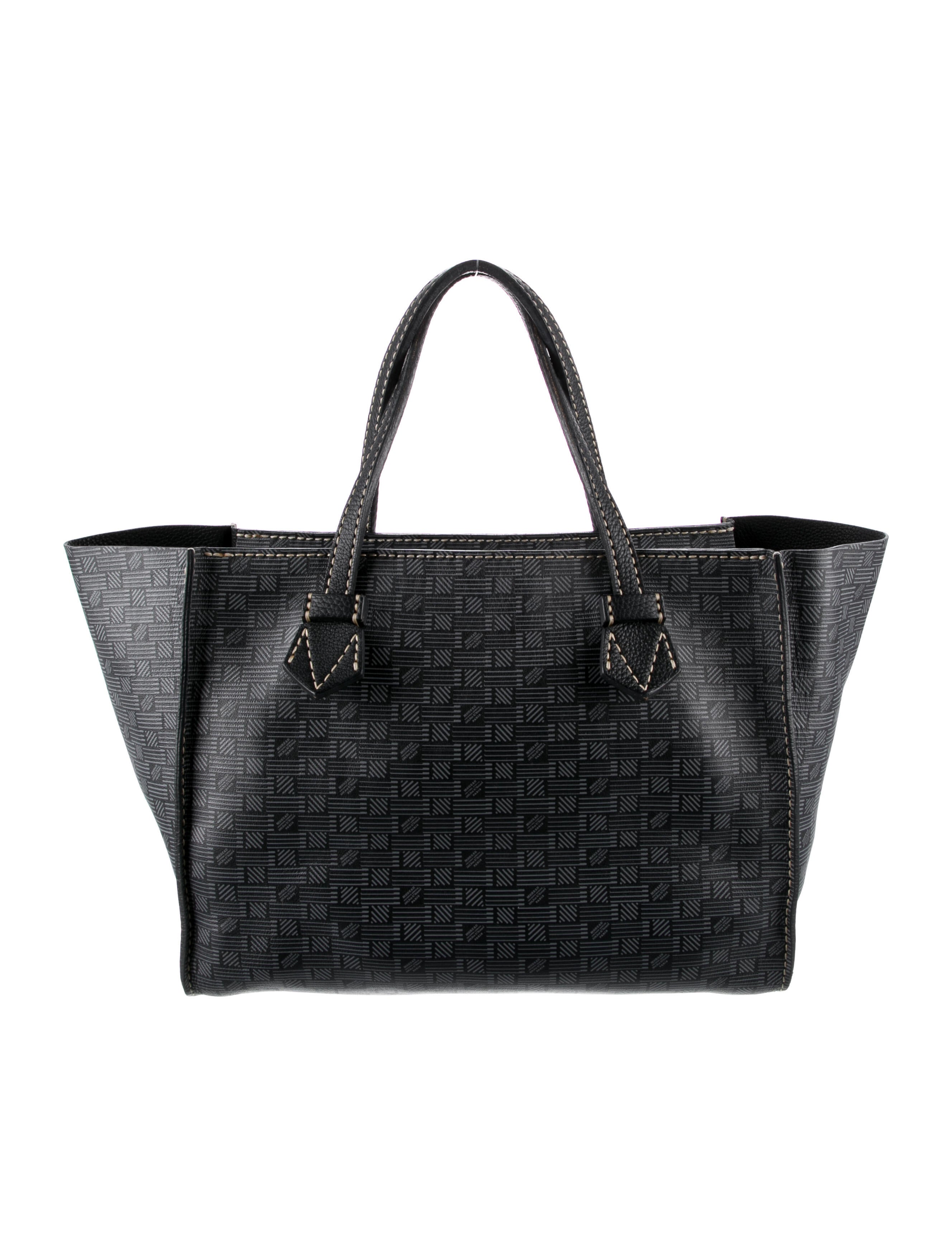 Moreau Pattern Leather Tote Bag Black Totes, Handbags MO320450