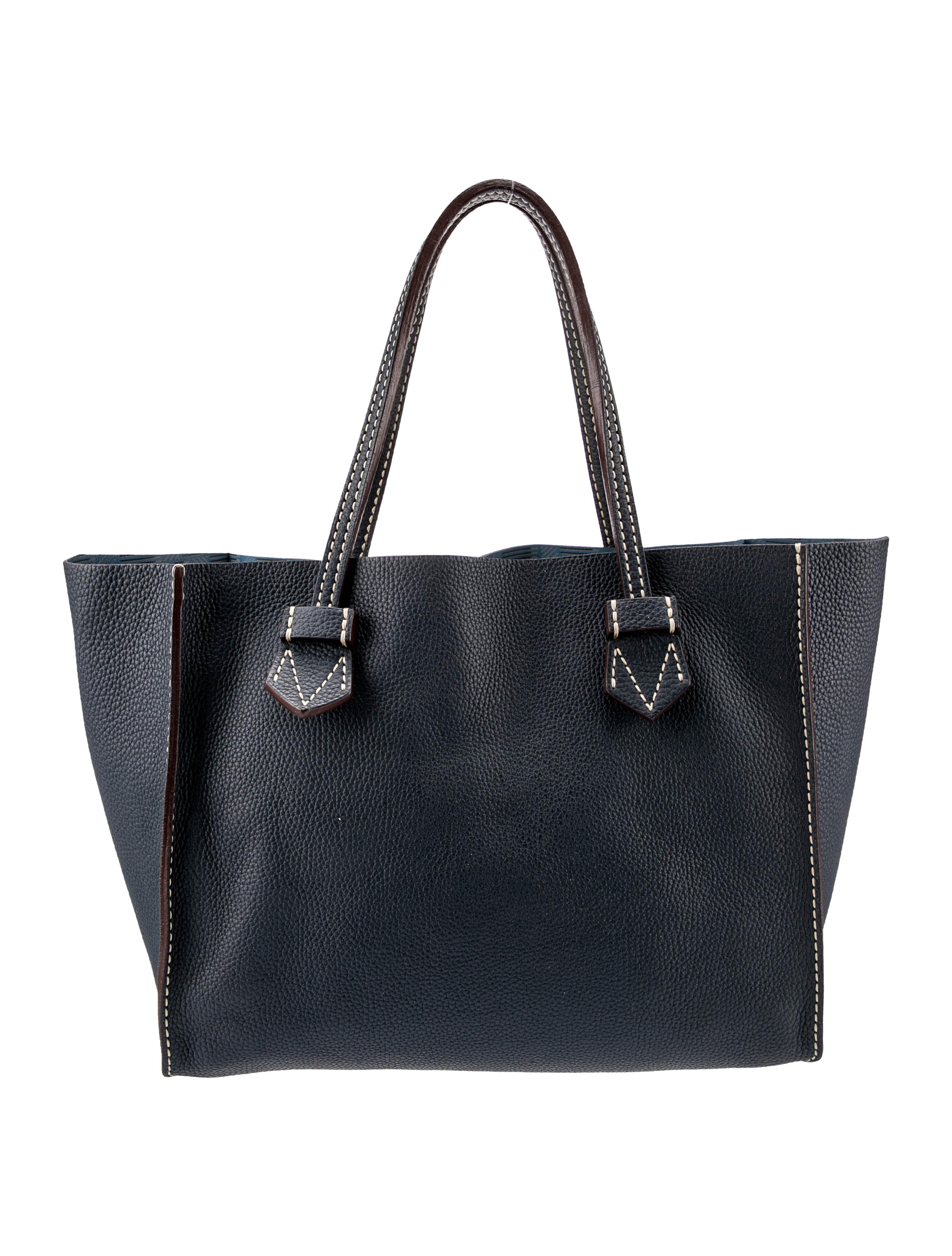 Moreau Leather Tote Blue Totes, Handbags MO320535 The RealReal