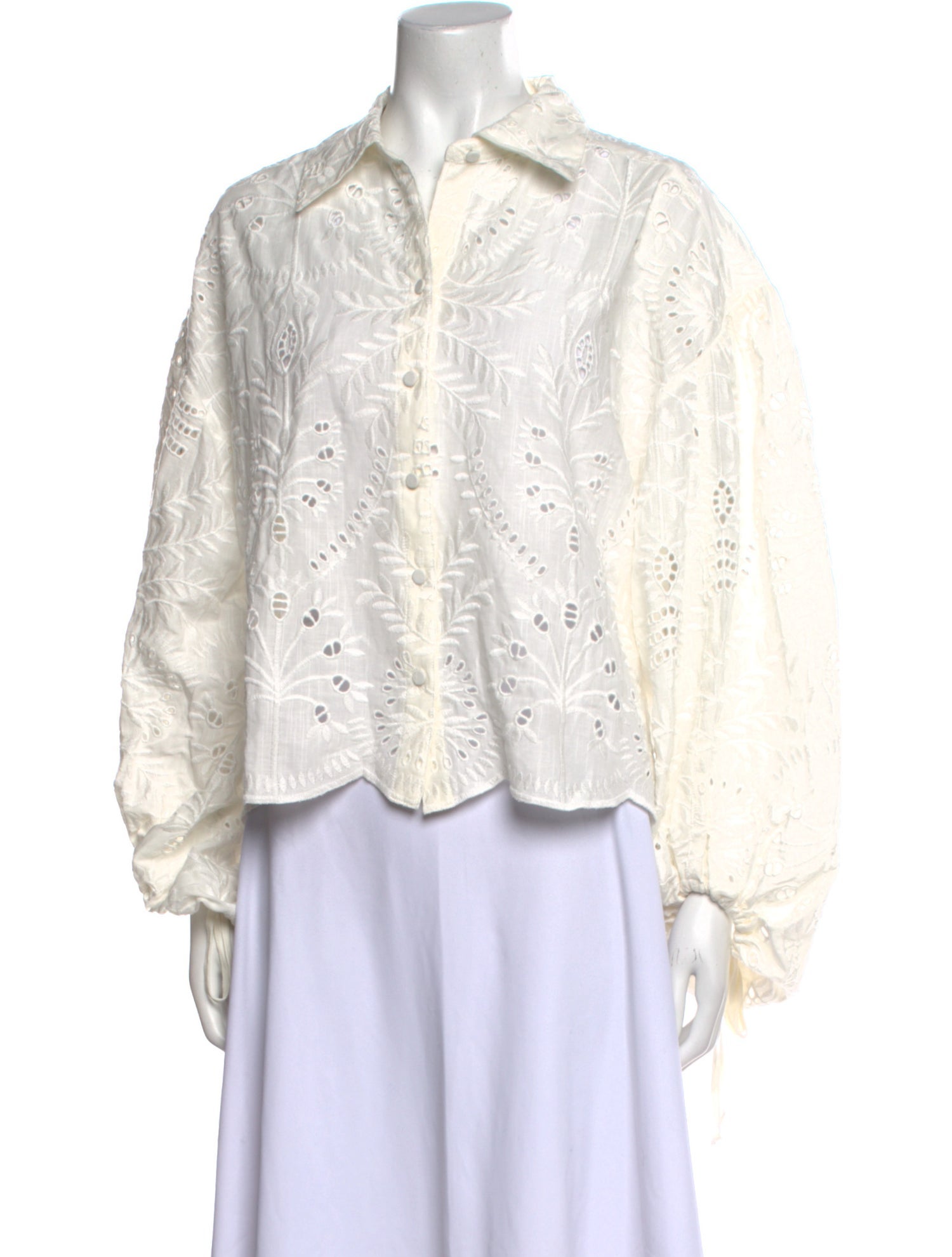 Maria Oliver Long Sleeve Button-Up Top