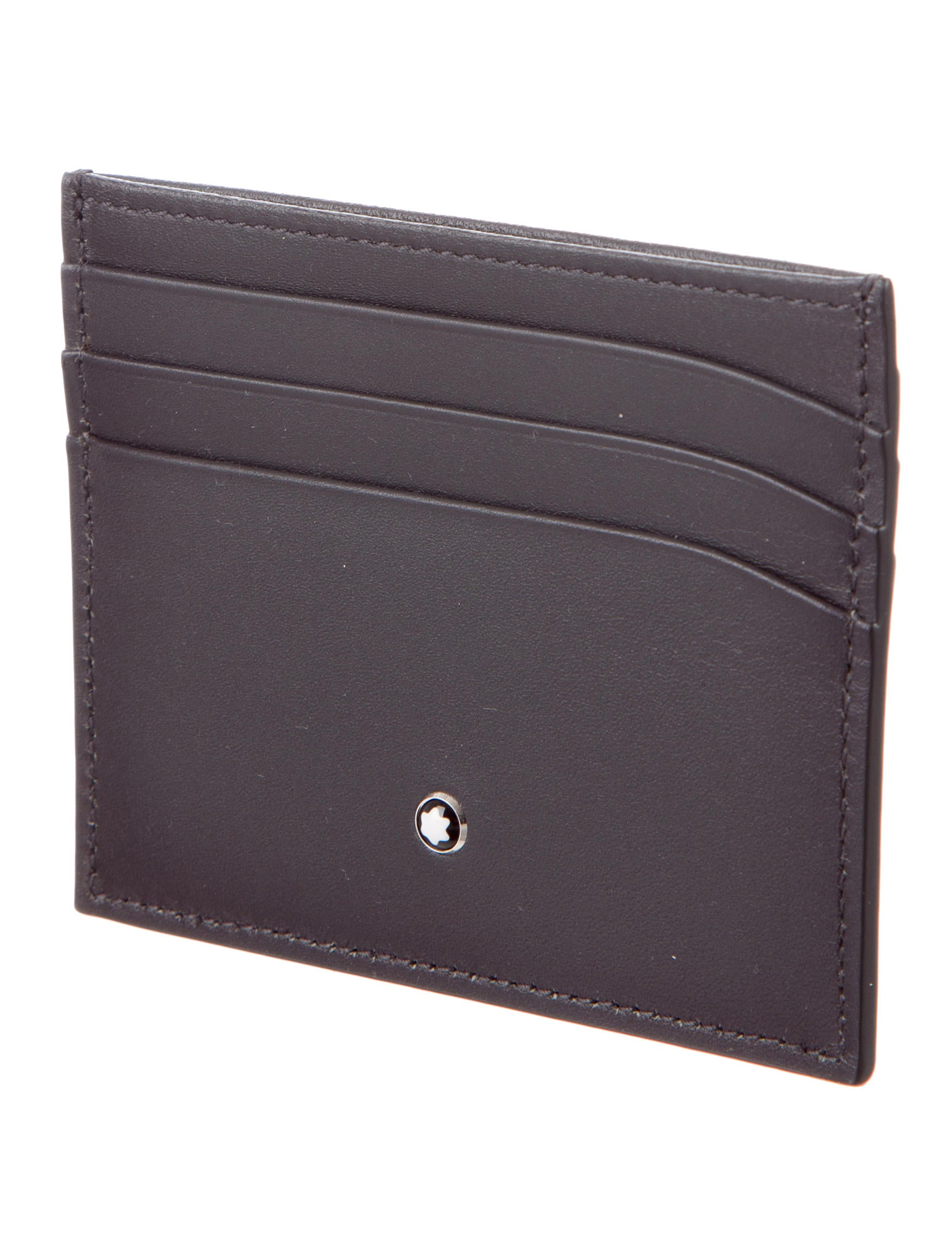 Mont Blanc Meisterstück Leather Card Holder Grey Wallets, Accessories