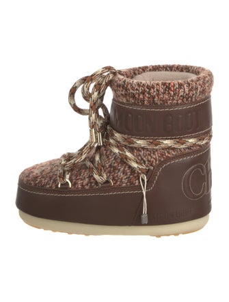 Moon Boot x Chloé Tweed Pattern Lace-Up Boots