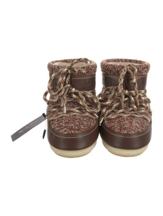 Moon Boot x Chloé Tweed Pattern Lace-Up Boots