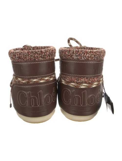 Moon Boot x Chloé Tweed Pattern Lace-Up Boots