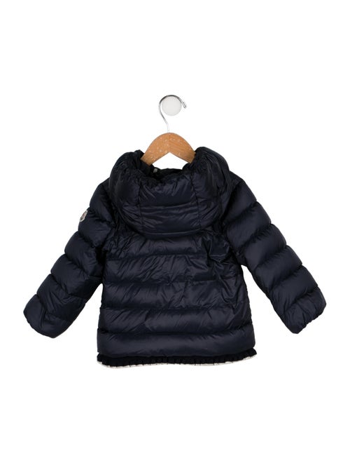 Moncler Girls' Temoe Ruffle Accent Down Coat