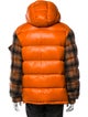 Moncler Virgin Wool Plaid Print Puffer Coat