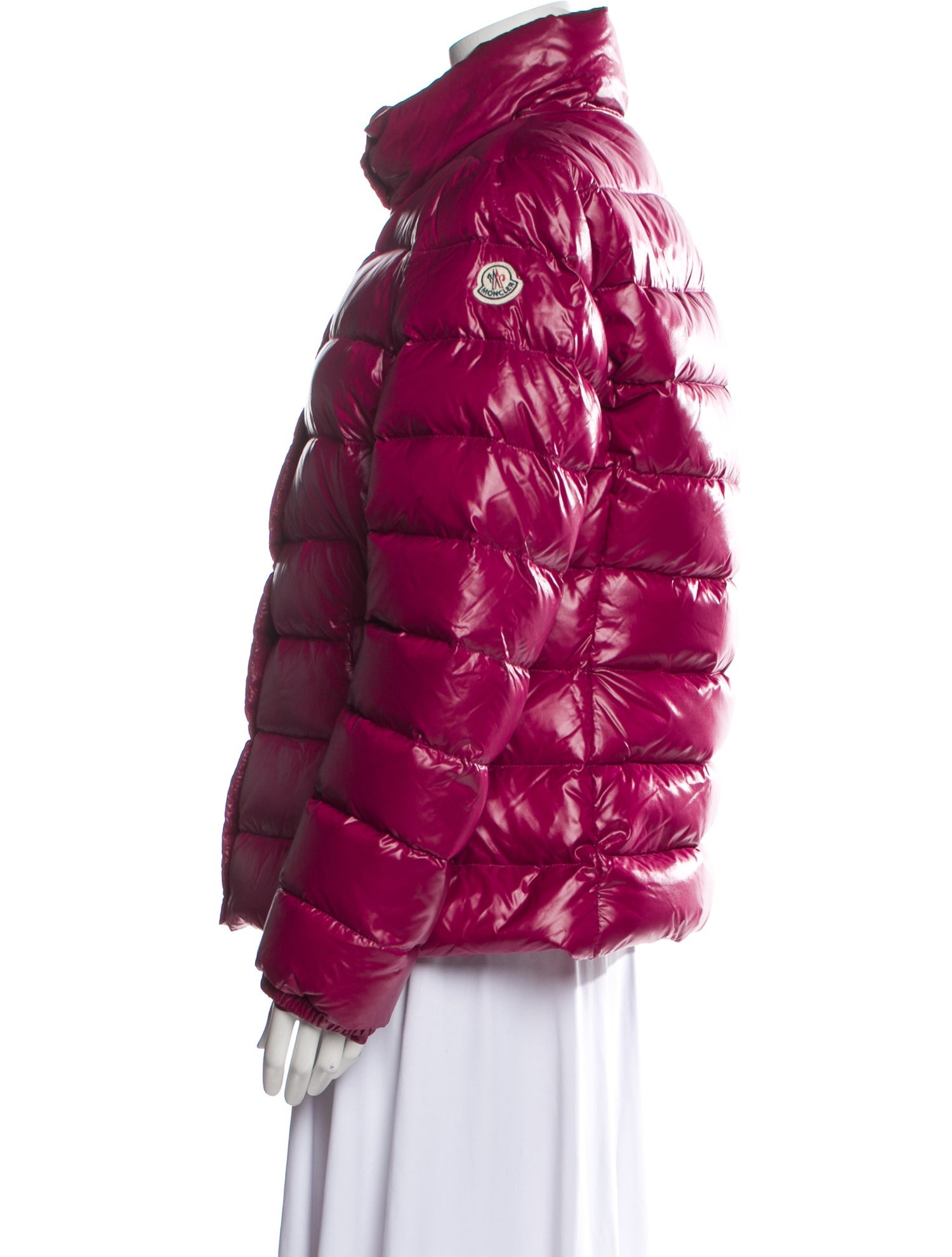 Moncler Down Jacket Burgundy Jackets, Clothing MOC118505 The RealReal