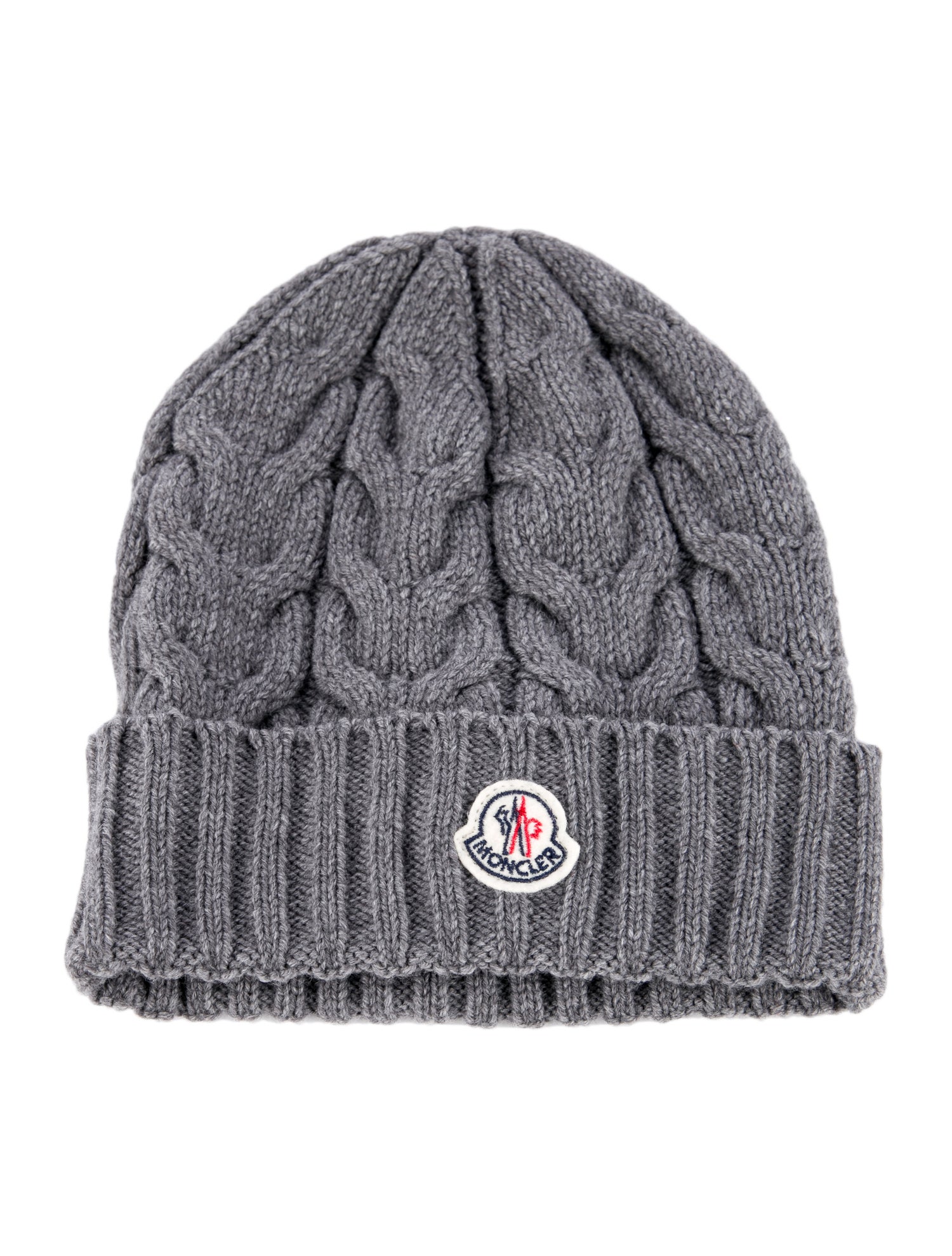 Moncler Kids' Wool Knit Beanie - Grey Sizes 7-16, Boys - MOC124011