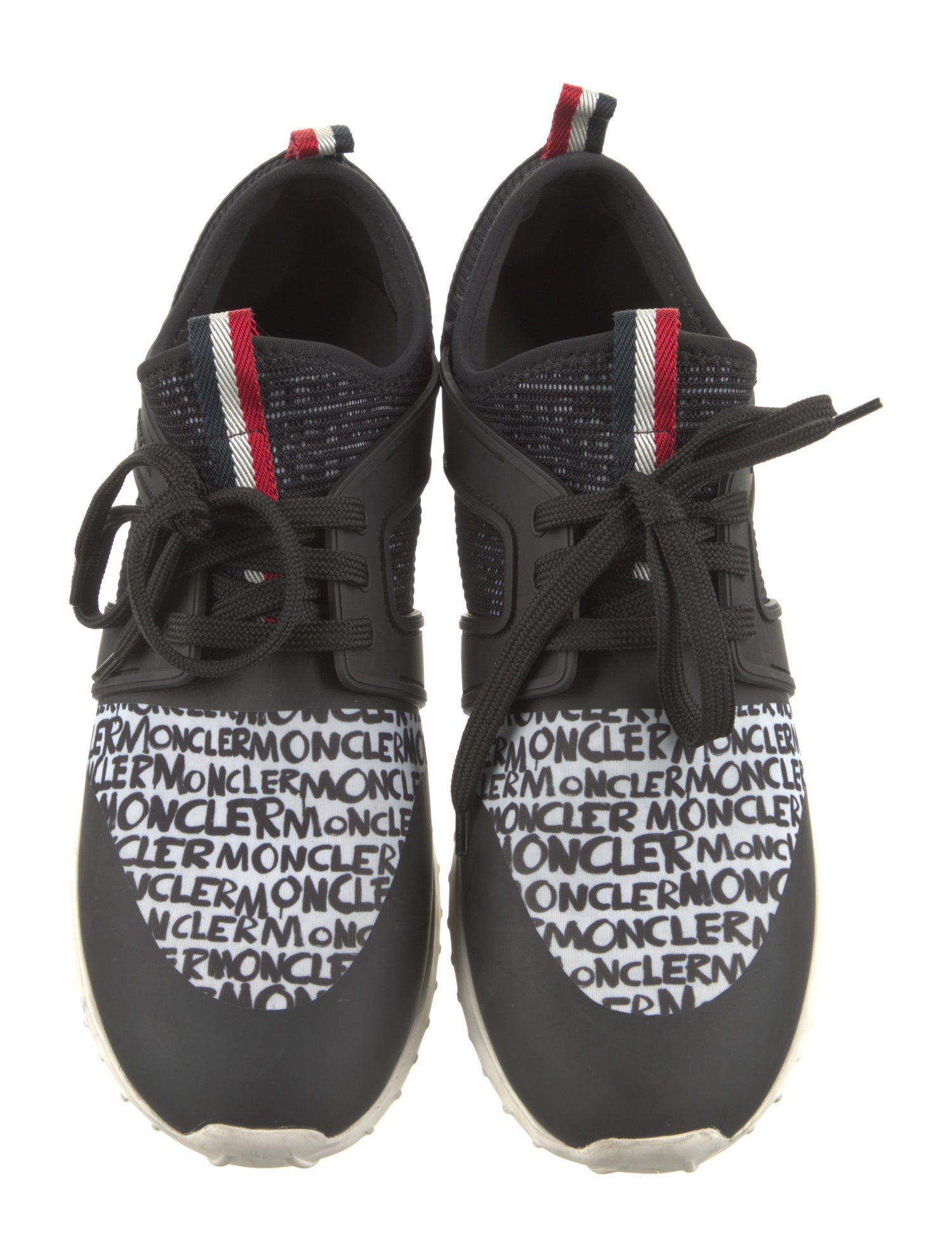Moncler Printed Leather Trim Embellishment Athletic Sneakers