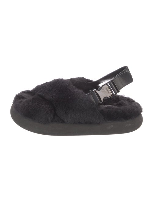 Moncler Faux Fur Slingback Sandals