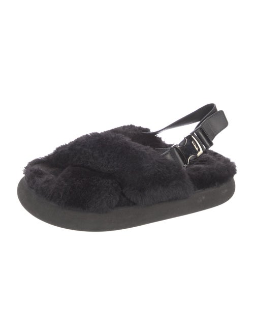 Moncler Faux Fur Slingback Sandals