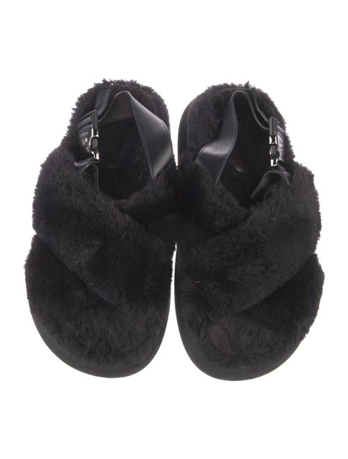 Moncler Faux Fur Slingback Sandals