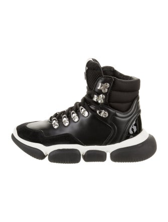 Moncler Leather Mesh Accents Hiking Boots