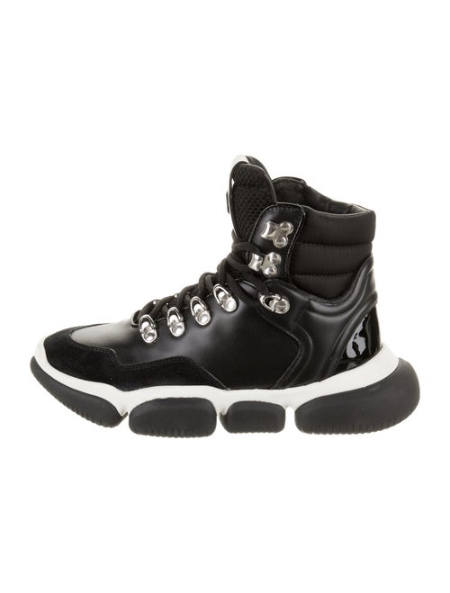 Moncler Leather Mesh Accents Hiking Boots