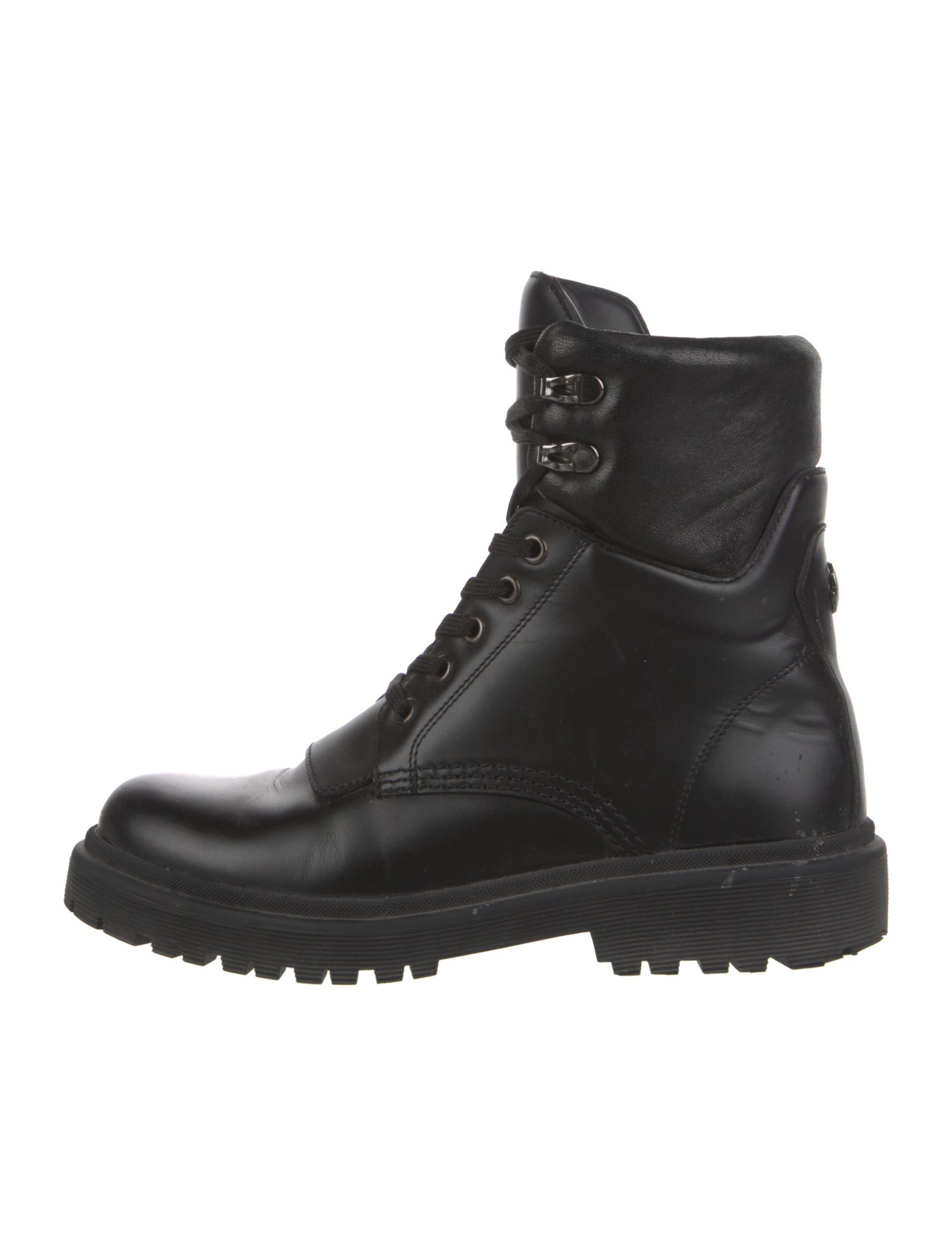Moncler Leather Combat Boots