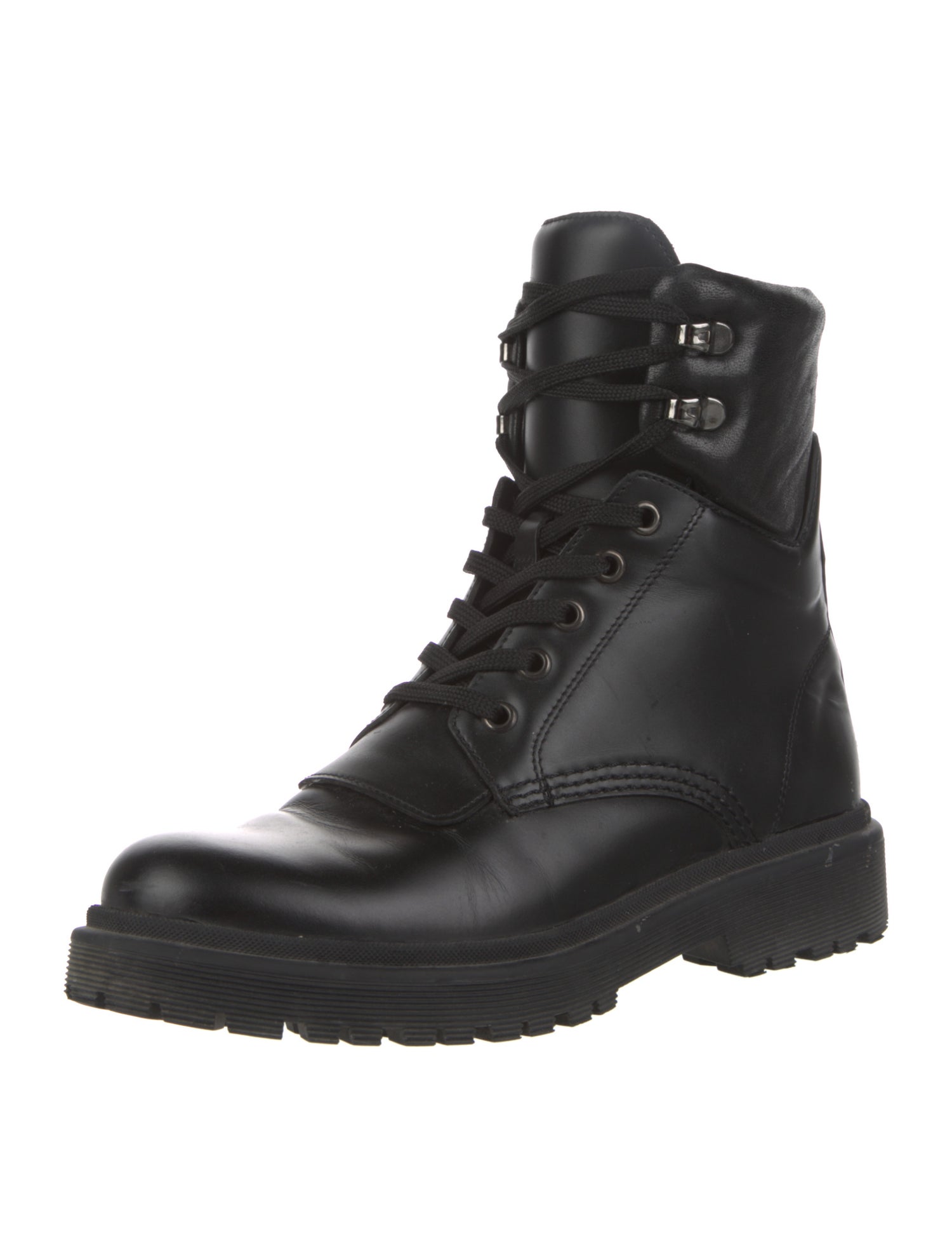 Moncler Leather Combat Boots