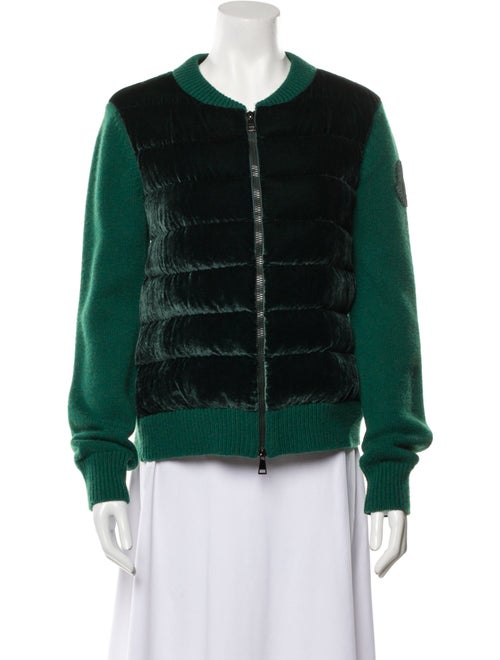 Moncler Wool Colorblock Pattern Bomber Jacket