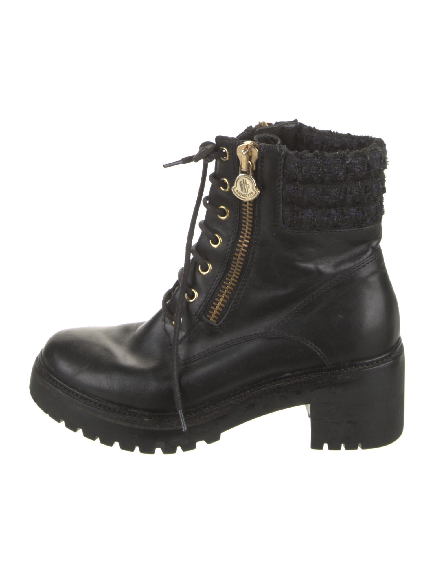 Moncler Leather Combat Boots