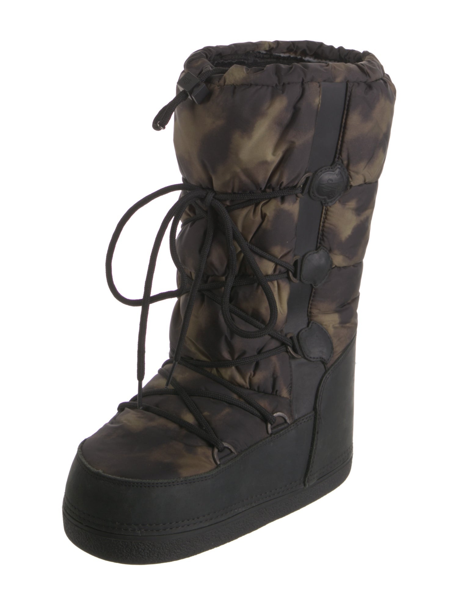 Moncler Nylon Tie-Dye Print Lace-Up Boots
