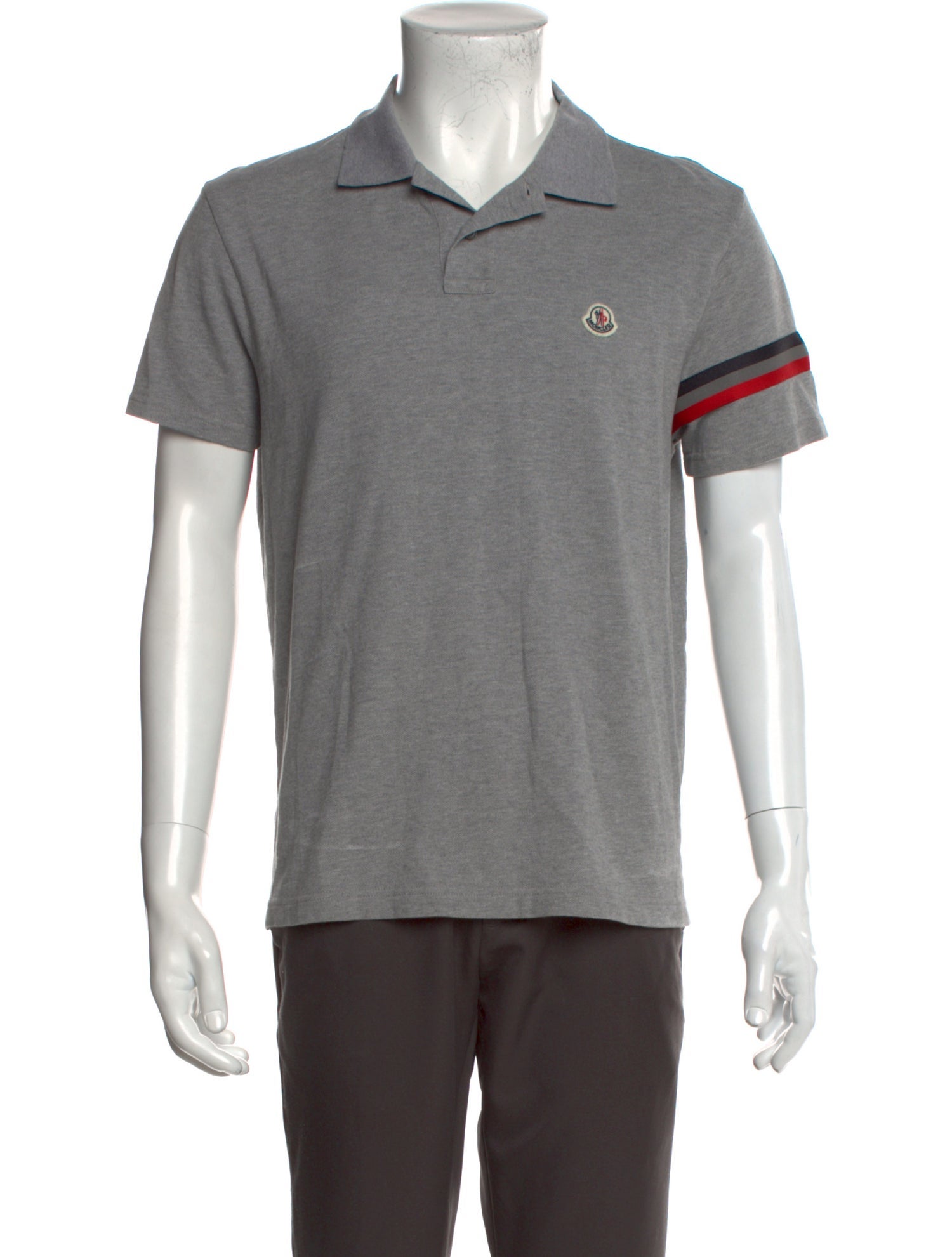 Moncler Patterned Collar Polo Shirt