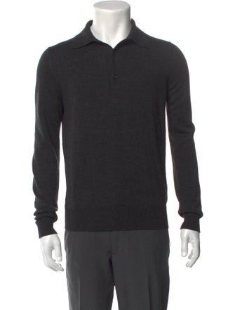 Moncler Wool Collar Polo Sweater