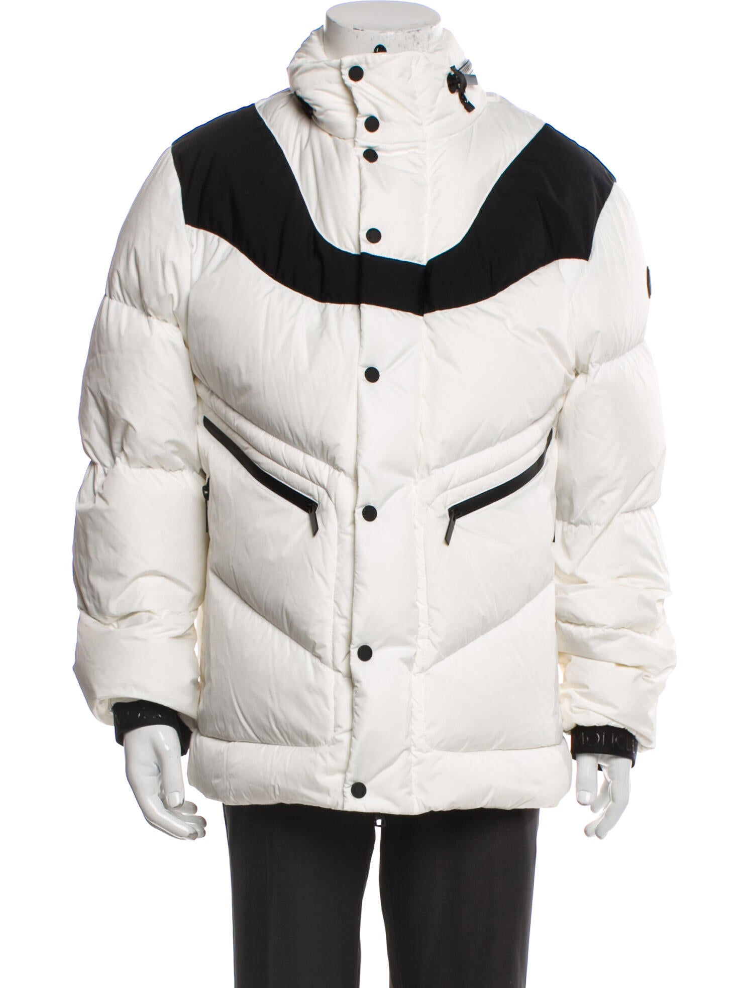 Moncler Colorblock Pattern Puffer Coat