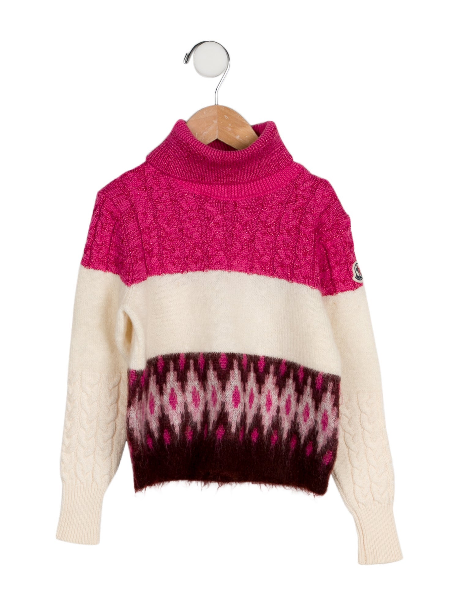 Moncler Girls' Woven Turtleneck Sweater