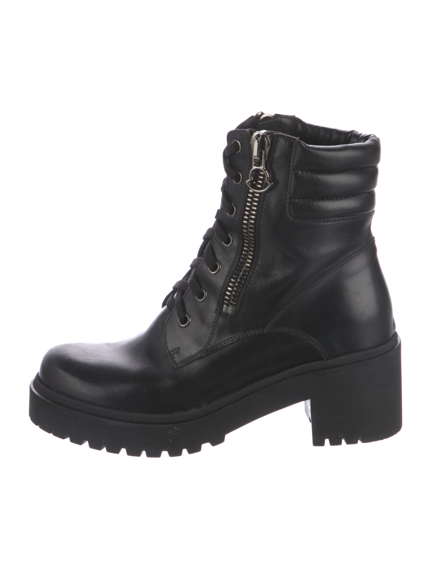 Moncler Leather Combat Boots