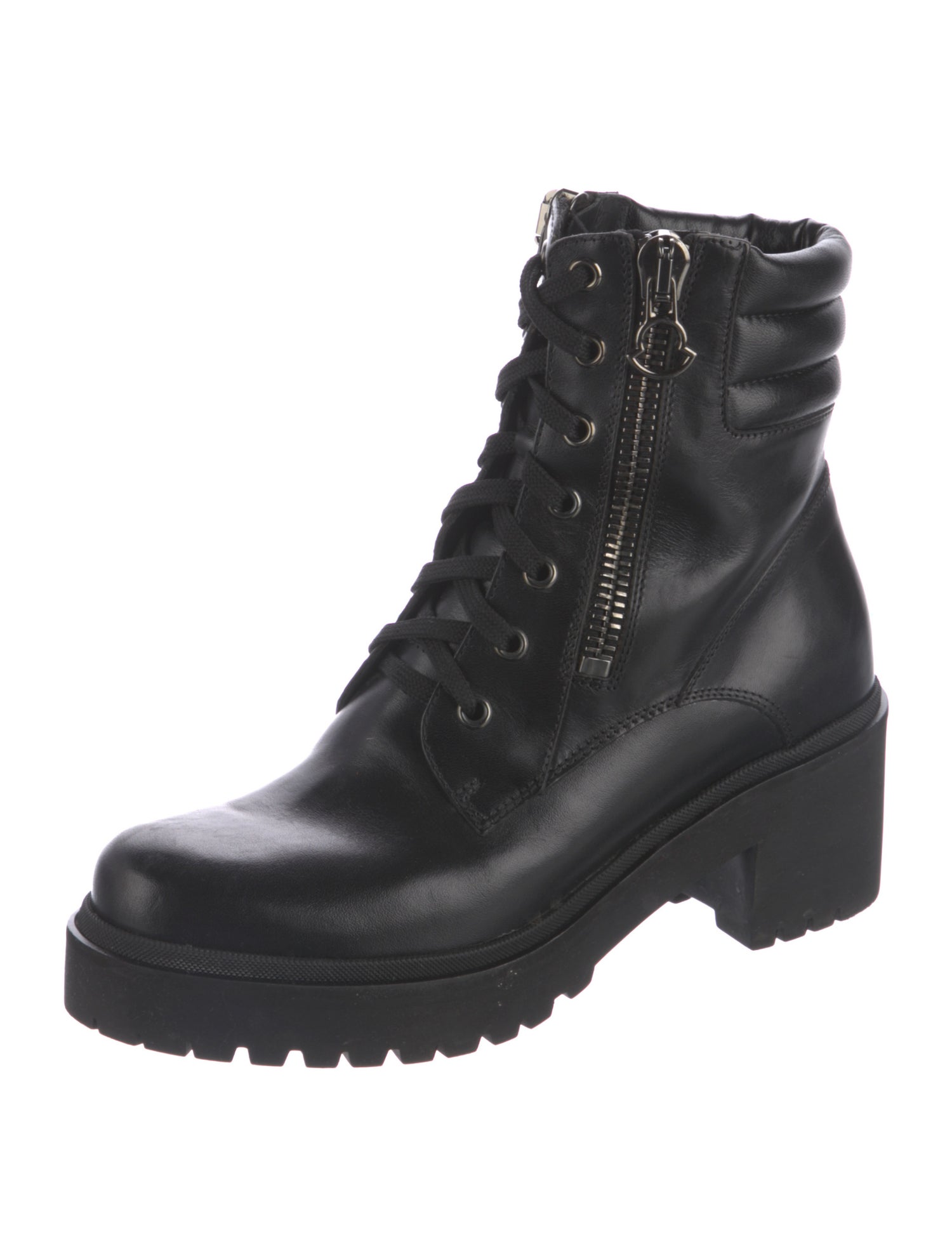 Moncler Leather Combat Boots