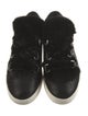 Moncler Leather Fur Trim Sneakers